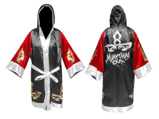 Custom made Boxing Robe outfit : KNFIR-143-Red-Black