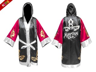 KANONG Custom Kids Fight Robe : KNFIRKID-143-Rose-Black