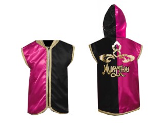 Personalised Boxing Ring Jacket : Rose-Black Lai Thai