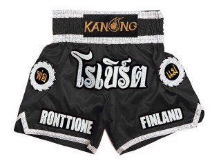 Customizable Tradition Muay Thai Shorts : KNSCUST-1242-Black