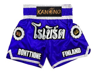 Custom Muay Thai Boxing Shorts : KNSCUST-1242-Blue