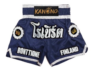 Custom Fight Shorts for Muay Thai : KNSCUST-1242-Navy