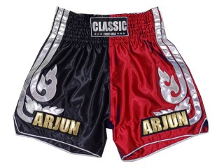 Customizable Tradition Muay Thai Shorts : KNSCUST-1243-Black-Red