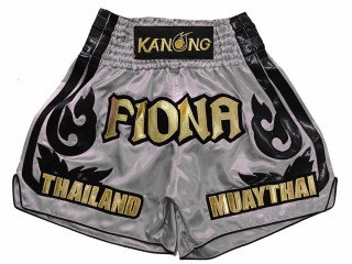 Custom Fight Shorts for Muay Thai : KNSCUST-1246-Grey