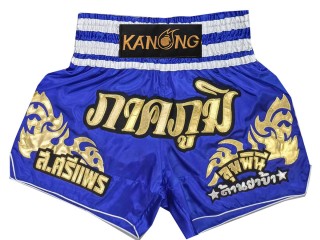 Customizable Tradition Muay Thai Shorts : KNSCUST-1249-Blue