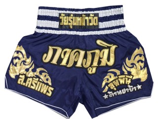 Custom Muay Thai Boxing Shorts : KNSCUST-1249-Navy