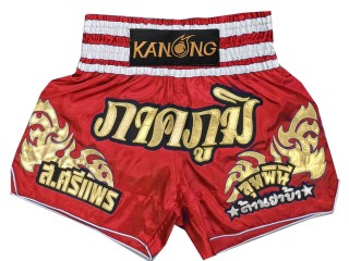 Tailor made Thai Boxing Shorts : KNSCUST-1249-Red