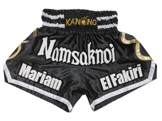 Custom Fight Shorts for Muay Thai : KNSCUST-1250-Black