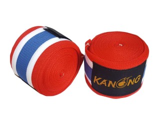 KANONG Standard Boxing Hand wraps : Red/White/Blue