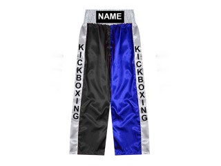 Custom Kickboxing Trousers : KNPANTS-001-Black-Blue