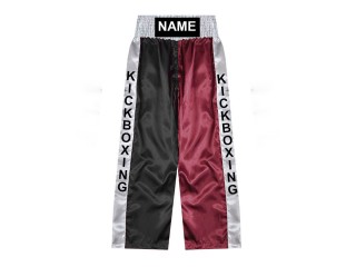 Custom Kickboxing Trouser : KNPANTS-001-Black-Maroon