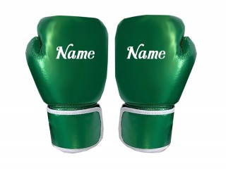 Personalised Green Boxing Gloves : KNGCUST-105