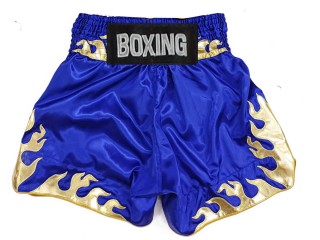 Custom made Boxing Trunks : KNBSH-038-Blue Flame