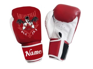 Personalised Red Boxing Gloves : KNGCUST-096