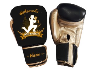 Personalised Black Boxing Gloves : KNGCUST-099