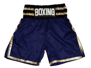 Custom made Boxing  Trunks : KNBSH-039-Navy