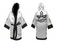 Custom made Boxing Robe outfit : KNFIR-143-White