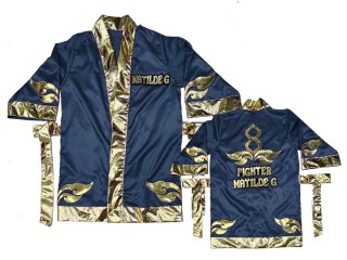 Kanong Personalised Boxing Robe : KNFIRCUST-001-Navy-Gold