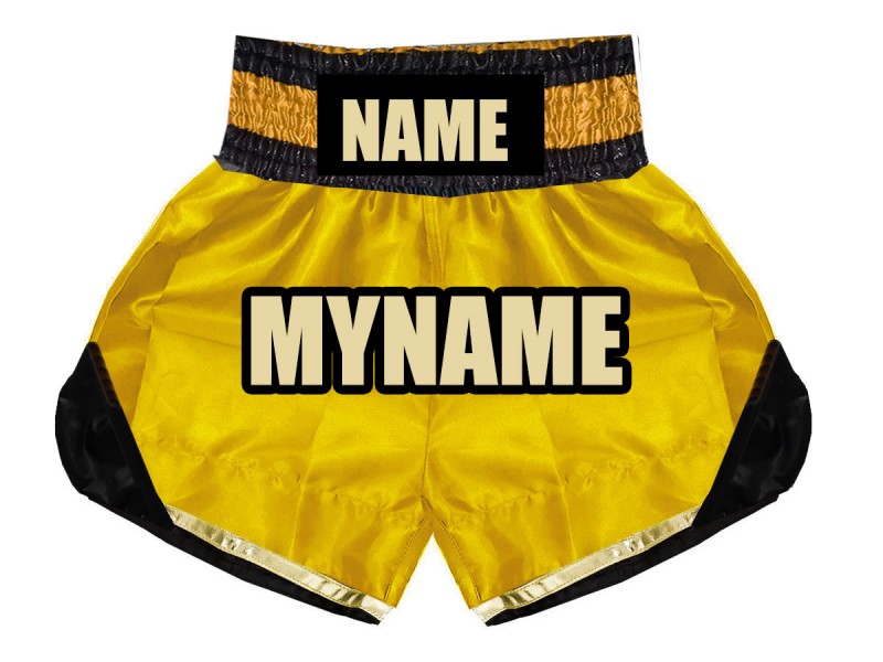 Customize Boxing Trunks : KNBSH-022-Gold