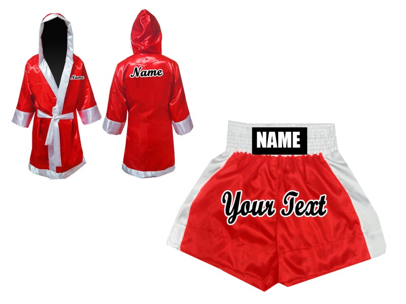 Kanong Custom Boxing Robe : Red Lai Thai
